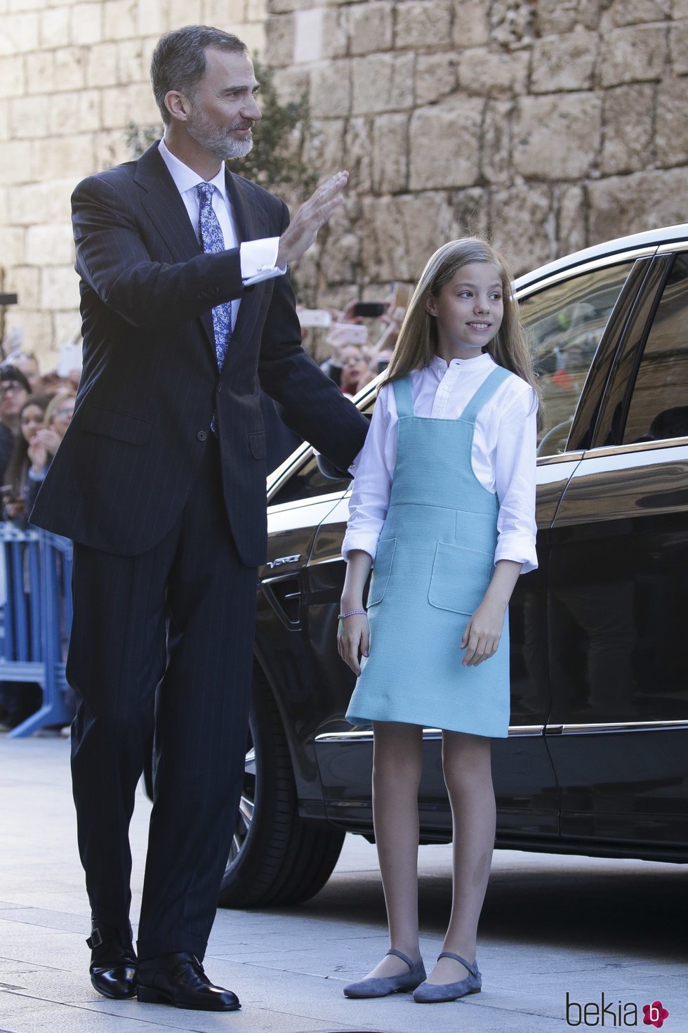 El Rey Felipe y la Infanta Sofía en la Misa de Pascua 2018