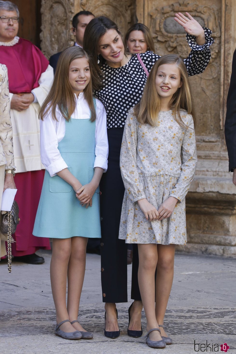 La Reina Letizia, la Princesa Leonor y la Infanta Sofía en la Misa de Pascua 2018