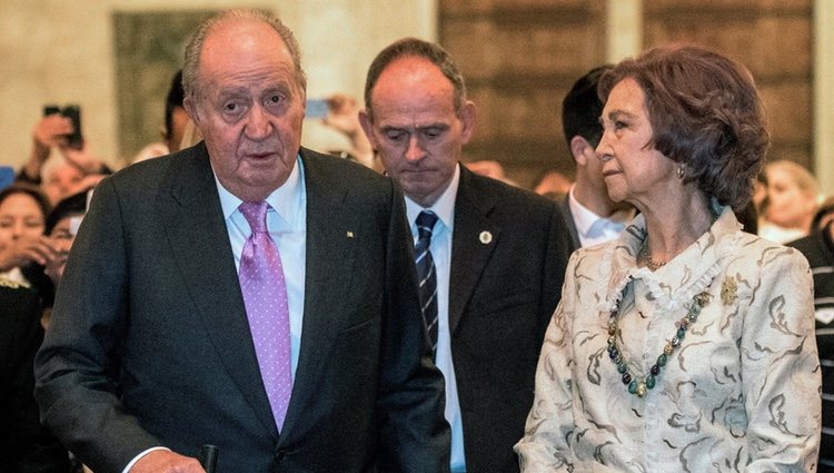 Los Reyes Juan Carlos y Sofía durante la celebración de la Misa de Pascua 2018