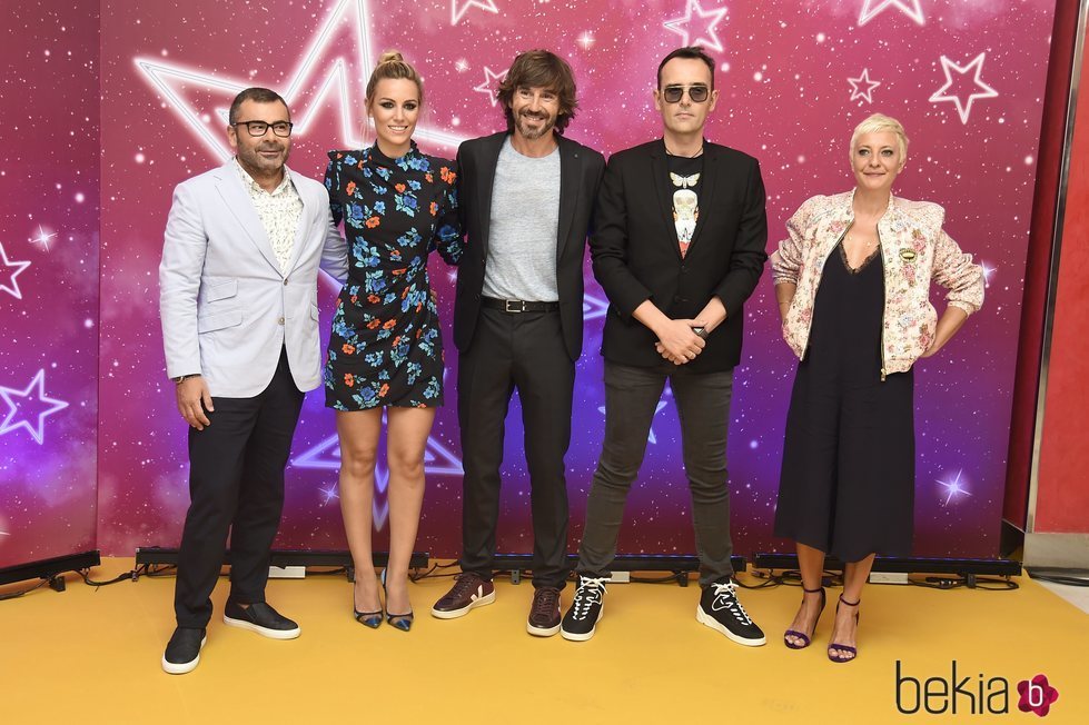 Eva Hache, Edurne, Jorge Javier Vázquez, Risto Mejide y Santi Millán en la presentación de 'Got Talent'