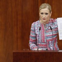 Cristina Cifuentes compareciendo en la Asamblea de Madrid para dar explicaciones sobre su máster