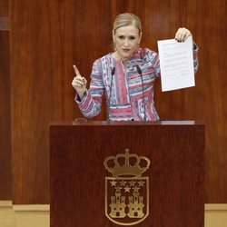 La presidenta de la Comunidad de Madrid en la Asamblea de Madrid