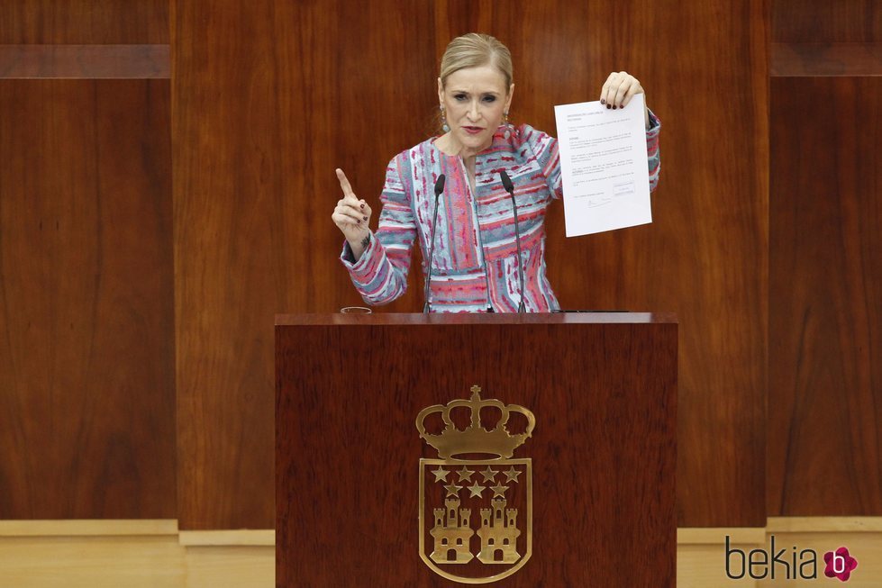 La presidenta de la Comunidad de Madrid en la Asamblea de Madrid