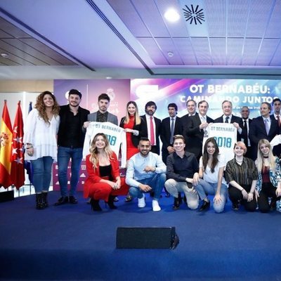 Presentación del concierto solidario de 'OT 2017' en el Estadio Santiago Bernabéu