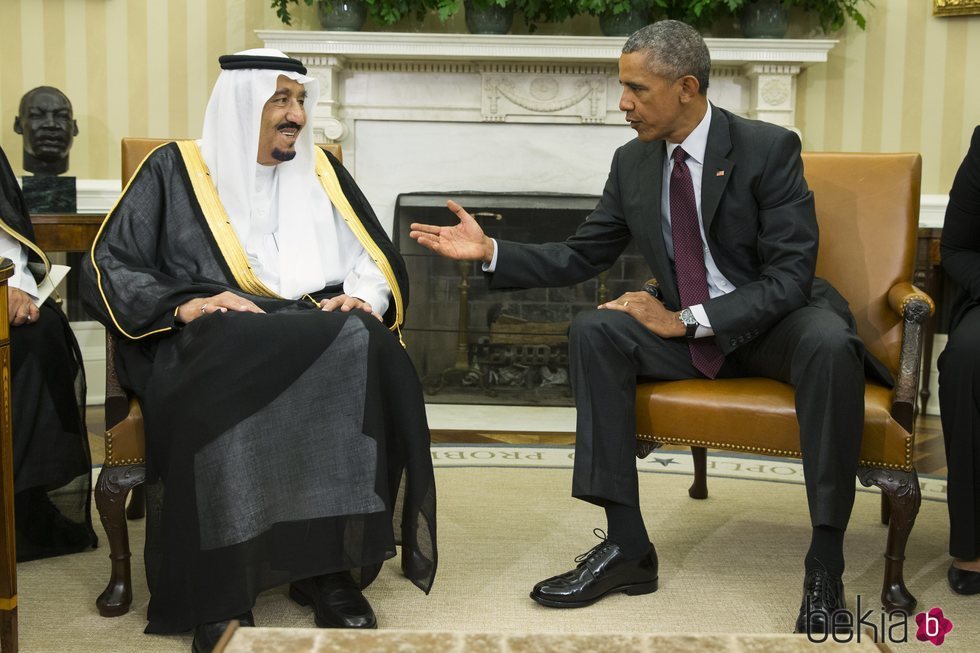 El Rey Salmán de Arabia Saudí con Barack Obama en 2015