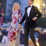 Los Príncipes Pablo y Marie-Chantal de Grecia en un desfile de Dolce & Gabbana en Nueva York