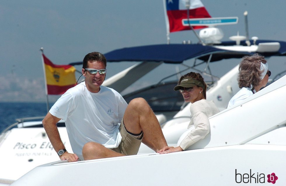 La Reina Letizia e Iñaki Urdangarin en Mallorca en 2004