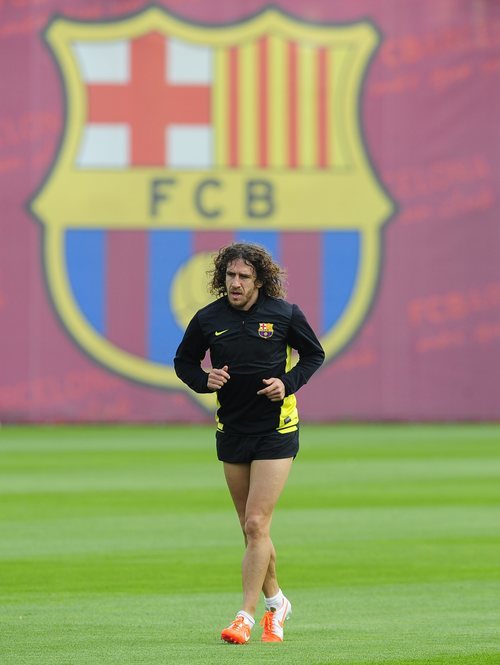 Carles Puyol entrenando en las instalaciones del FC Barcelona