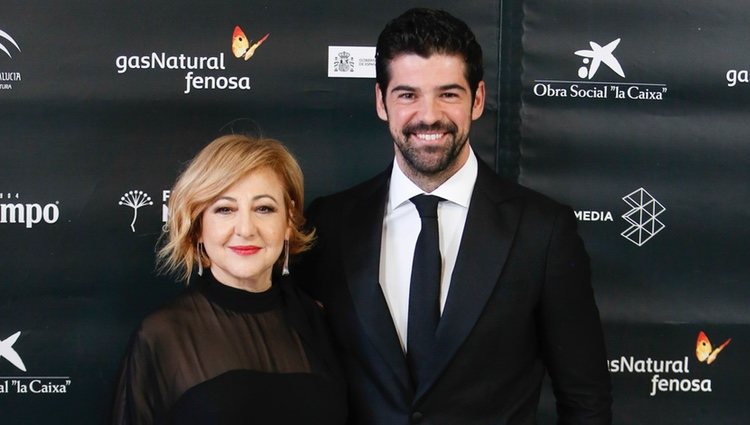 Carmen Machi y Miguel Ángel Muñoz en la ceremonia de inauguración del Festival de Cine de Málaga 2018