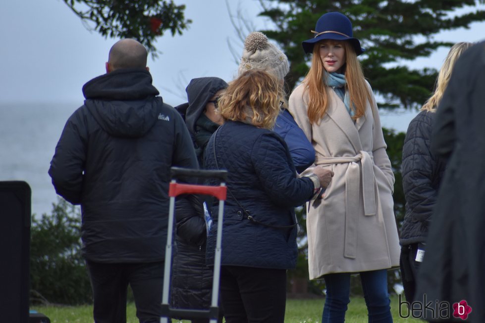 Nicole Kidman con un sombrero en el rodaje de la segunda temporada de 'Big Little Lies'