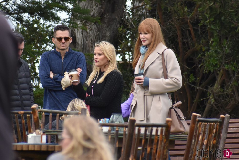 Reese Whiterspoon y Nicole Kidman en el rodaje de la segunda temporada de 'Big Little Lies'