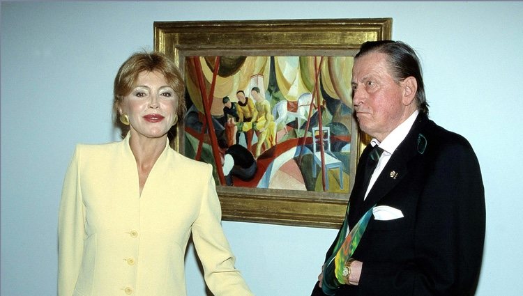 Carmen Cervera y el Barón Thyssen en el Museo Thyssen de Madrid