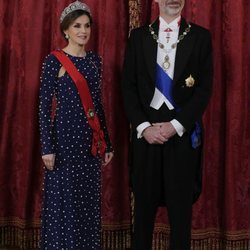 Los Reyes Felipe y Letizia en la cena de gala al presidente de Portugal, Marcelo Rebelo de Sousa