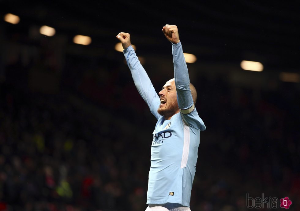 David Silva celebrando el título de la Premier League