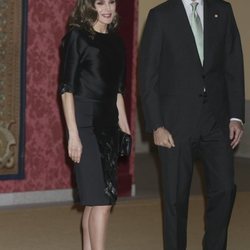 Los Reyes Felipe y Letizia en la cena en su honor organizada por Marcelo Rebelo de Sousa en El Pardo