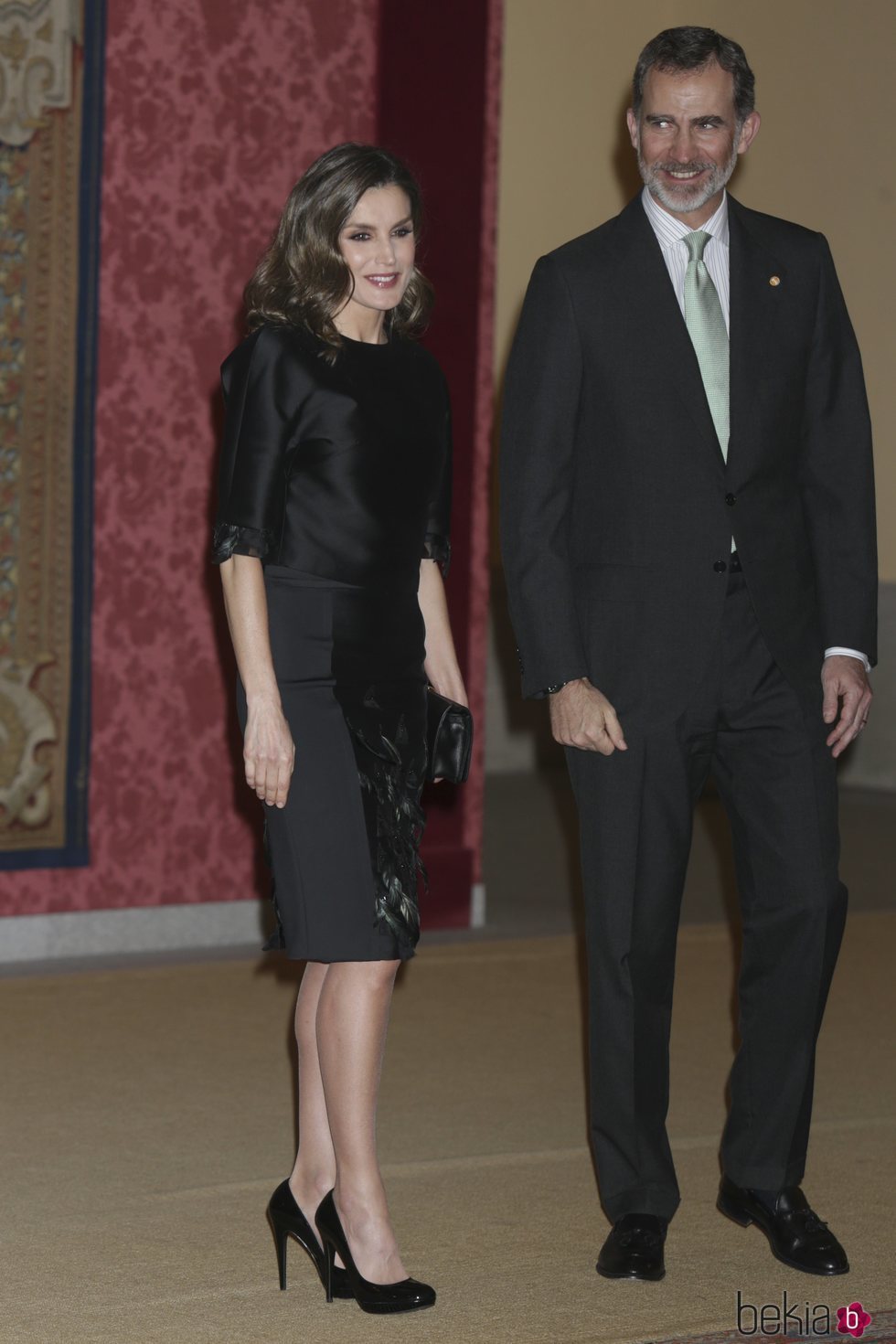 Los Reyes Felipe y Letizia en la cena en su honor organizada por Marcelo Rebelo de Sousa en El Pardo