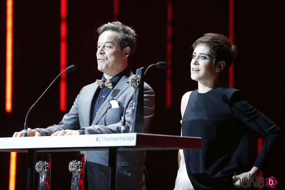 María León y Jorge Sanz durante la Gala de Clausura del Festival de Málaga 2018