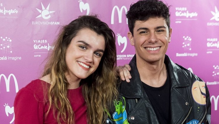 Alfred y Amaia en la photocall de la pa PreParty Eurovision 2018 en España