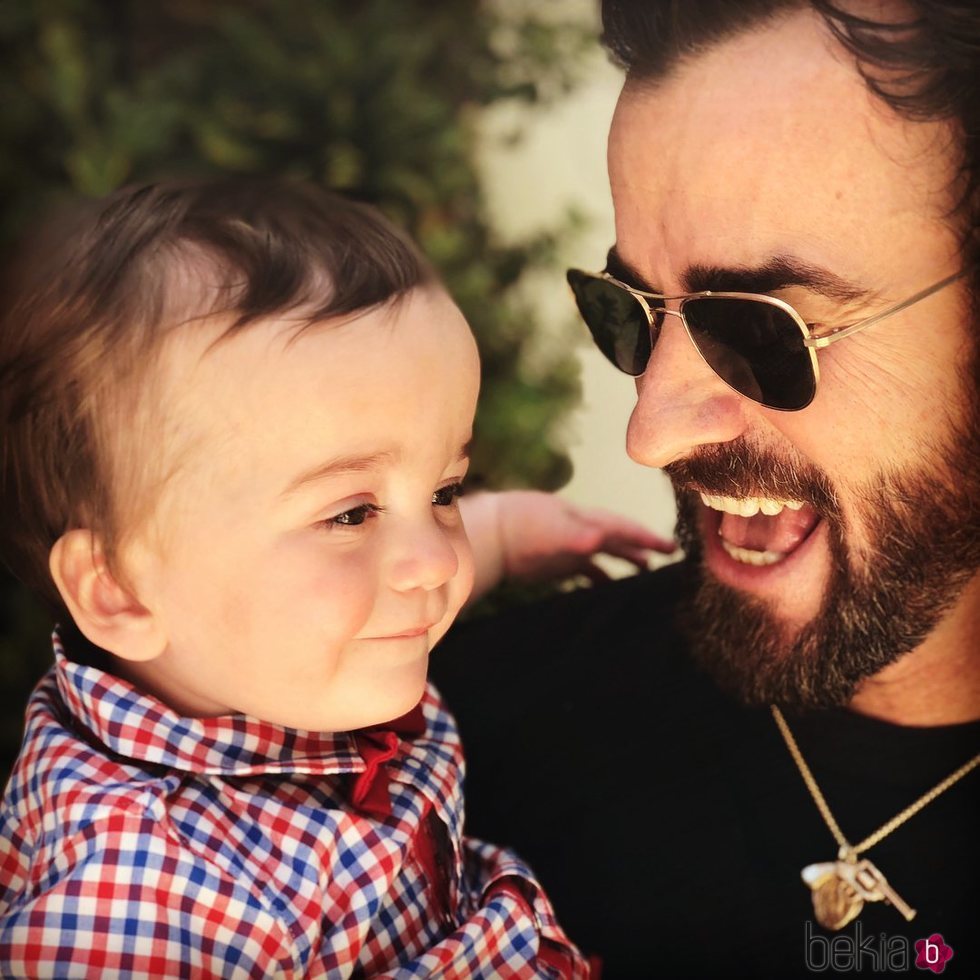 Justin Theroux junto al hijo de Jimmy Kimmel, Billy