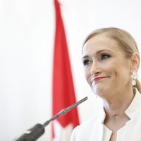 Cristina Cifuentes en la rueda de prensa en la que ha anunciado su dimisión