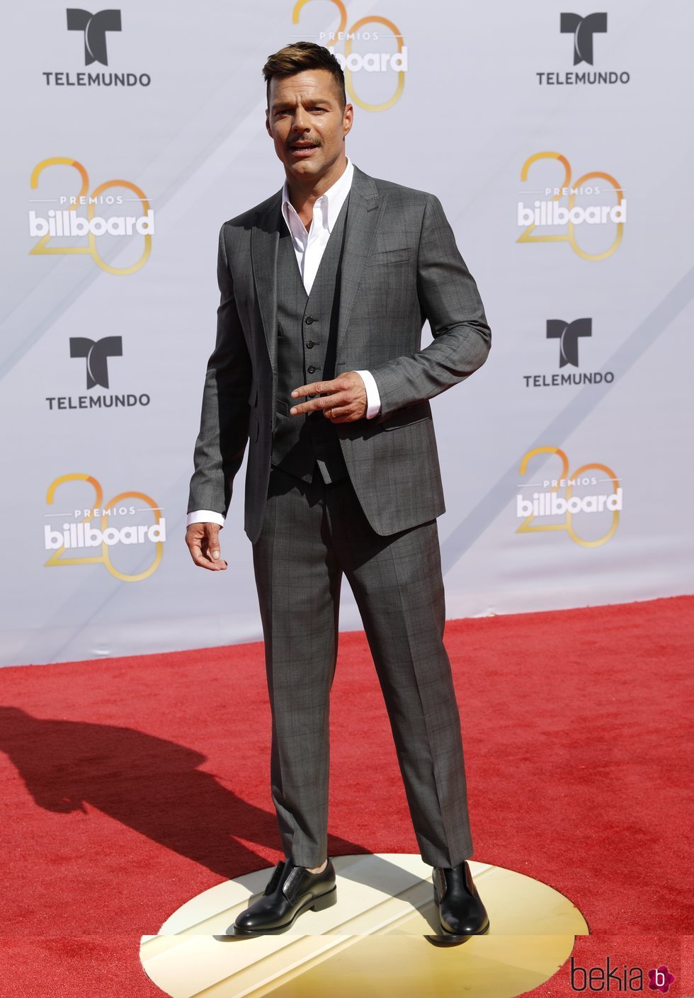 Ricky Martin en la alfombra roja de los Premios Billboard de la Música Latina de 2018