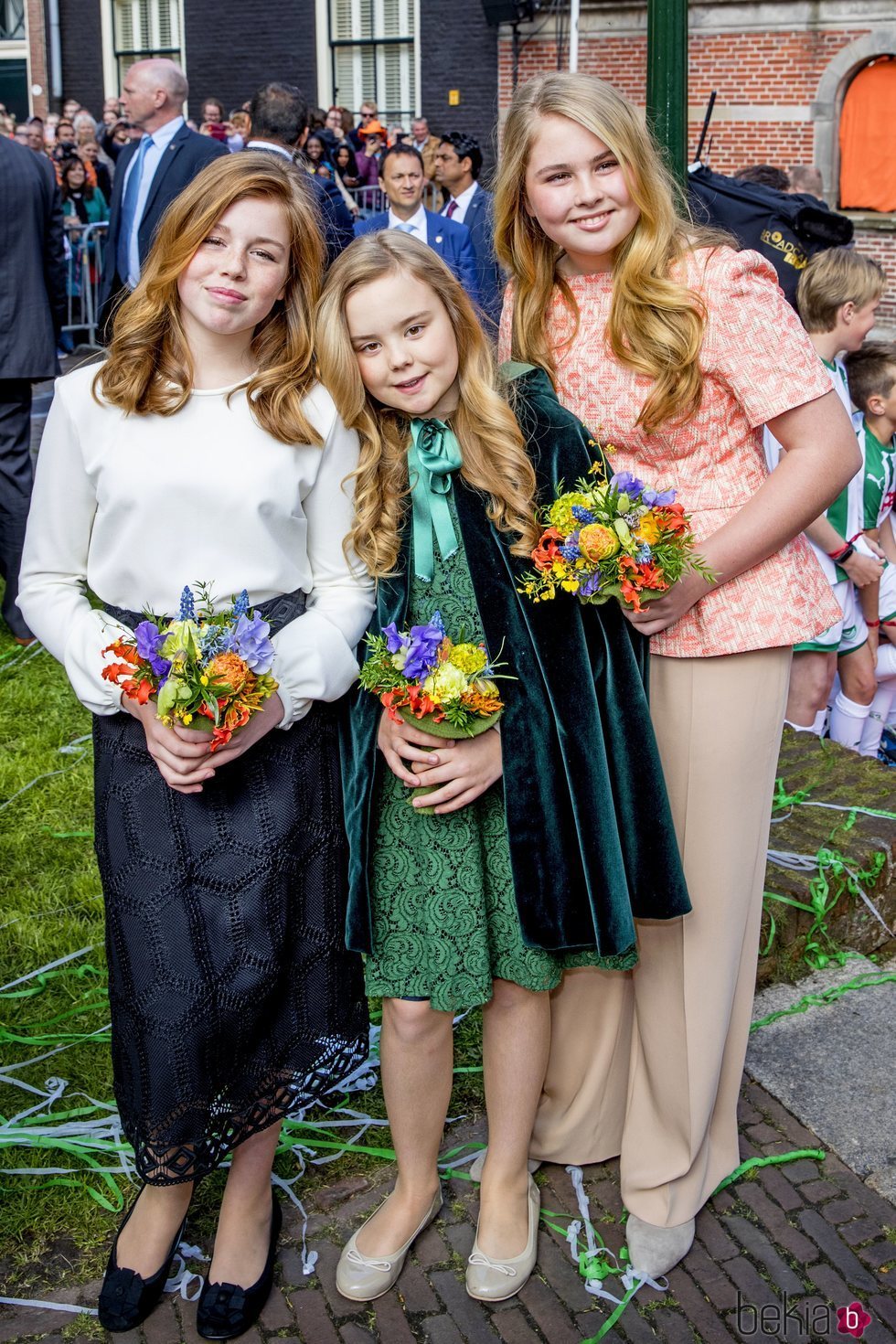 Las princesas Alexia, Ariane y Amalia en el cumpleaños del Rey Guillermo de Holanda