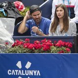 Sandra Gago disfrutando de uno de los partidos de Feliciano López