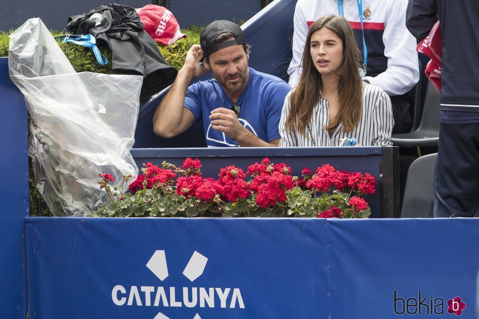 Sandra Gago disfrutando de uno de los partidos de Feliciano López