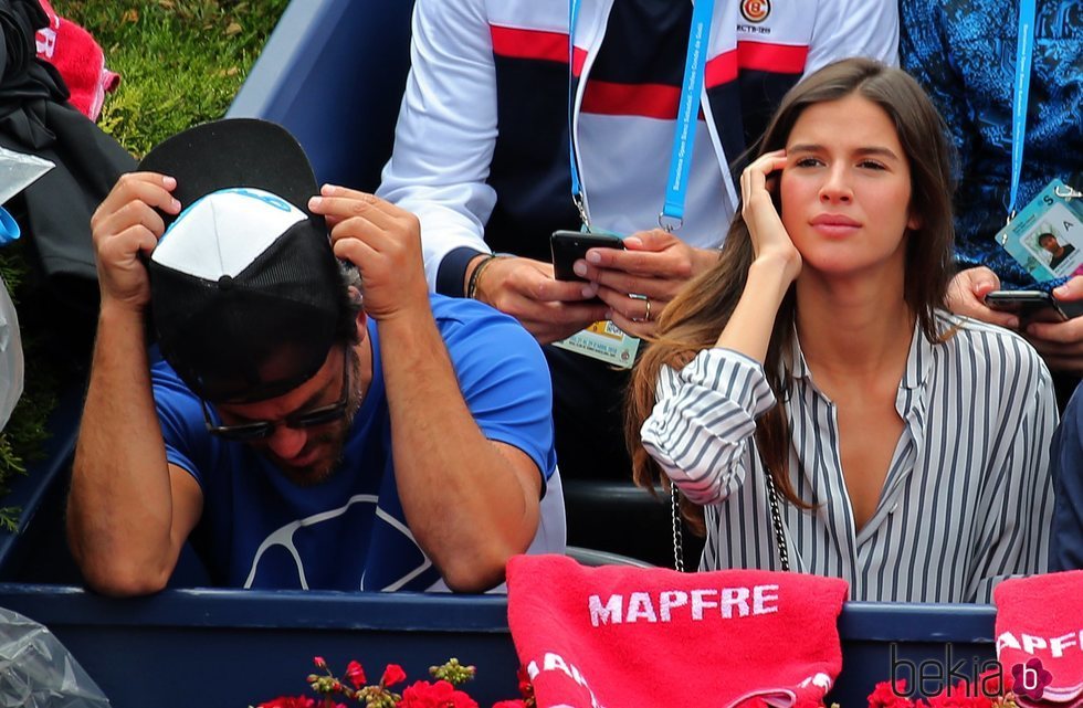 Sandra Gago viendo a Feliciano López en el Conde Godó 2018