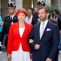 Guillermo y Estefanía de Luxemburgo en la procesión de la Octava Católica