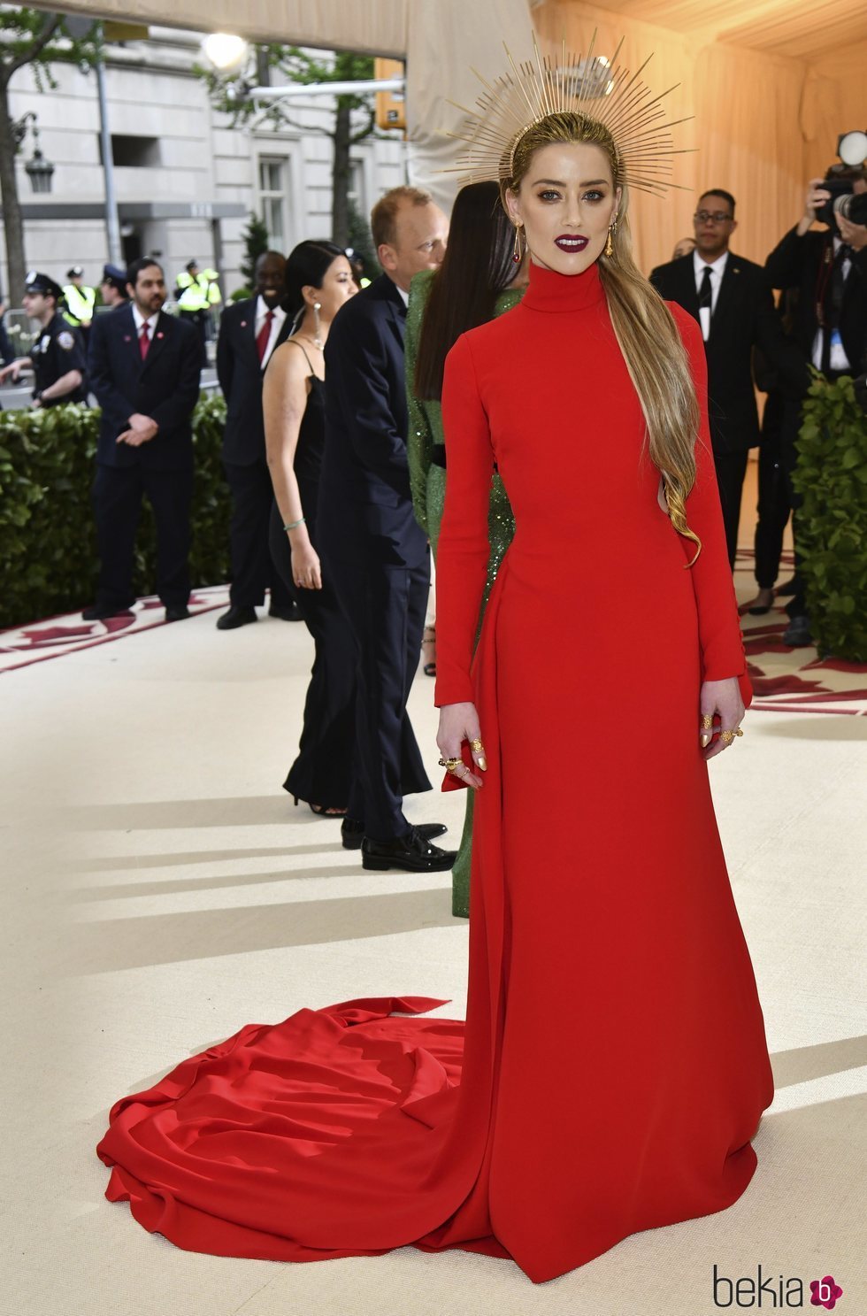 Amber Heard en la alfombra roja de la Gala MET 2018