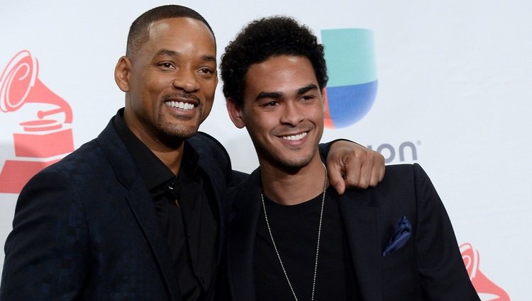 Will Smith junto a su hijo Trey Smith en los GRAMMY Latinos 2016