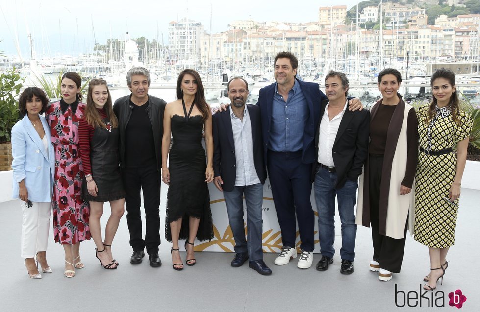 El reparto de la película 'Todos lo saben' en el Festival de Cannes de 2018