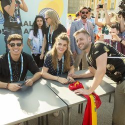 Alfred y Amaia en un encuentro con sus fans en Lisboa antes de Eurovisión 2018