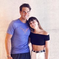 Aitana Ocaña con Rafa Nadal en el Madrid Open 2018