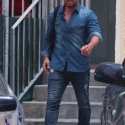 David Bustamante saliendo de un ensayo de baile con Yana Olina