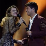 Amaia y Alfred durante su actuación en la final de Eurovisión 2018