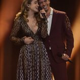 Amaia y Alfred con 'Tu canción' durante su actuación en la final de Eurovisión 2018