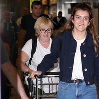 Amaia en el aeropuerto de Madrid a su vuelta a España tras Eurovisión 2018