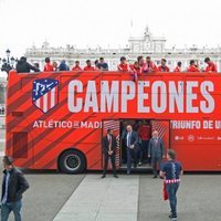 La plantilla del Atlético de Madrid celebrando la Europa League 2018