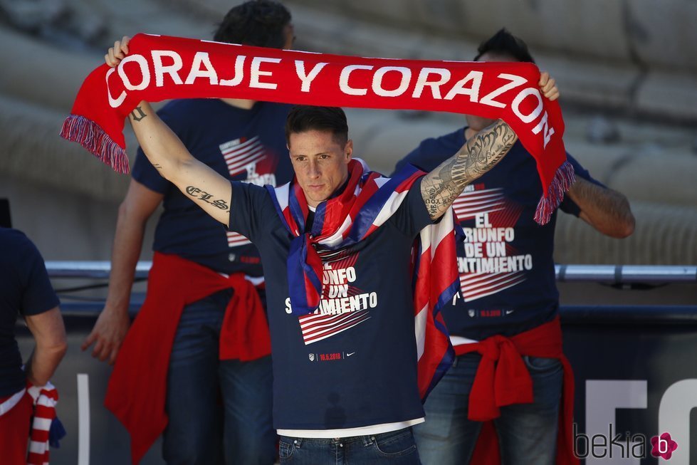 Fernando Torres en la celebración del Atlético de Madrid en Neptuno