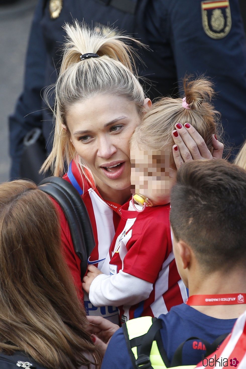 Carla Pereyra en la celebración del Atlético de Madrid