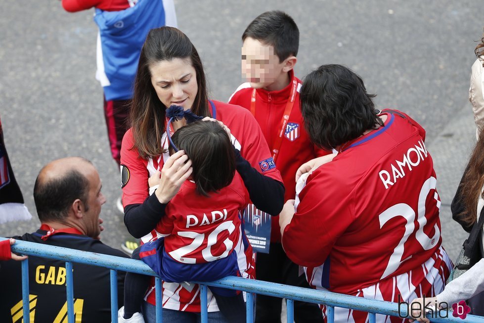 Verónica Sierra en la celebración del Atlético de Madrid en Neptuno