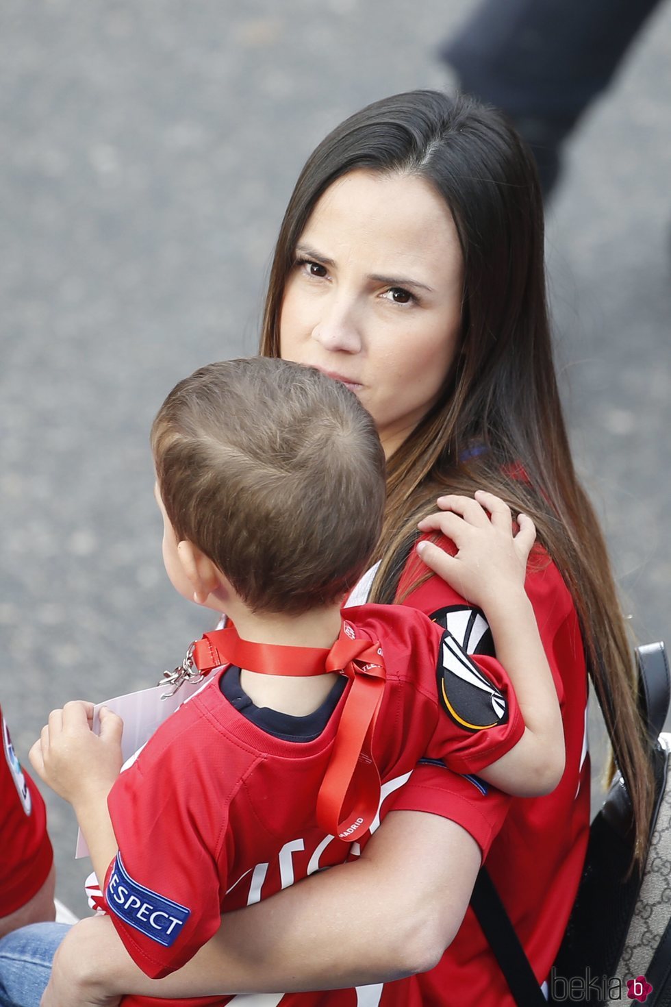 Leticia Rodríguez en la celebración del Atlético de Madrid