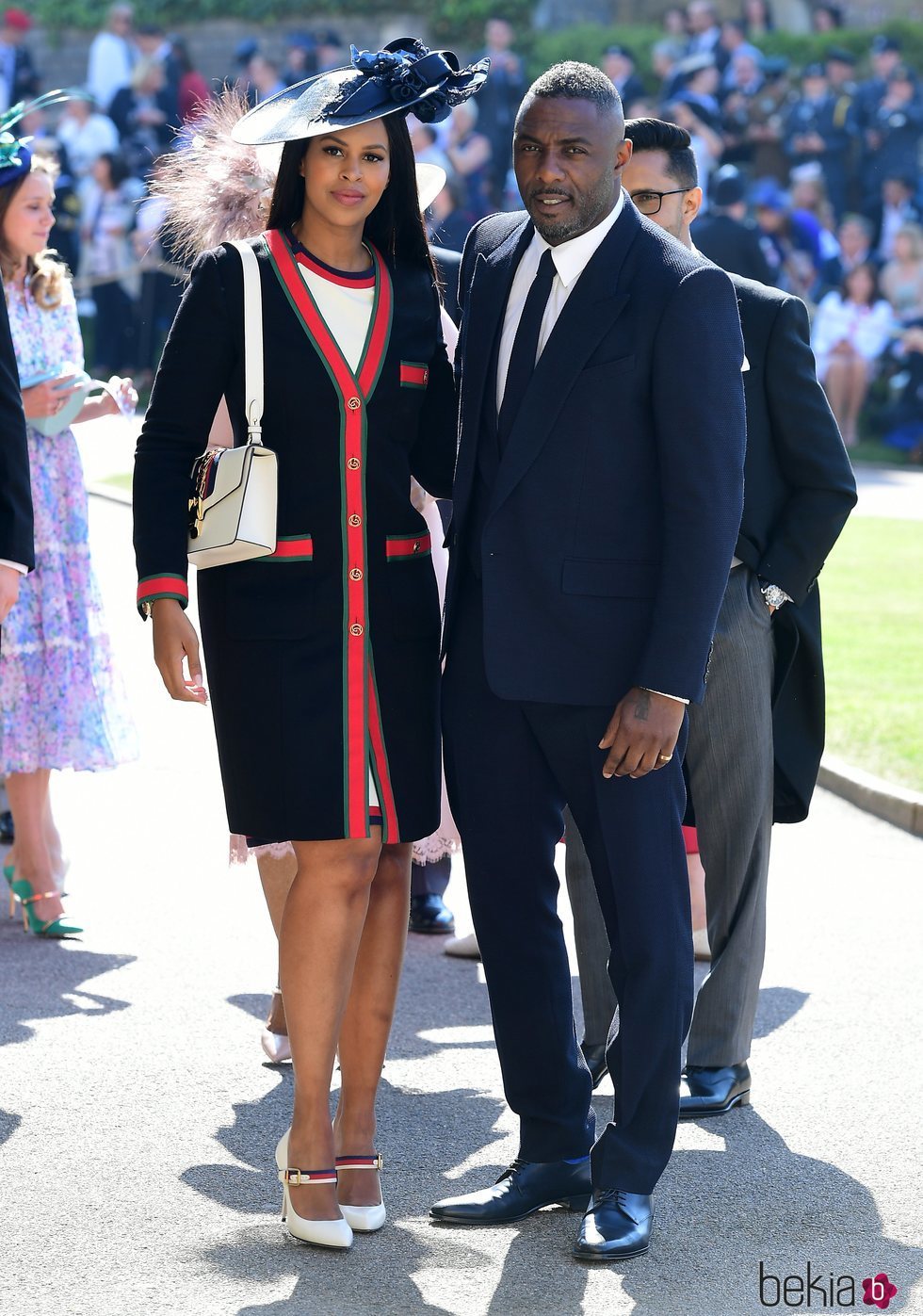 Idris Elba y Sabrina Dhowre en la boda del Príncipe Harry y Meghan Markle