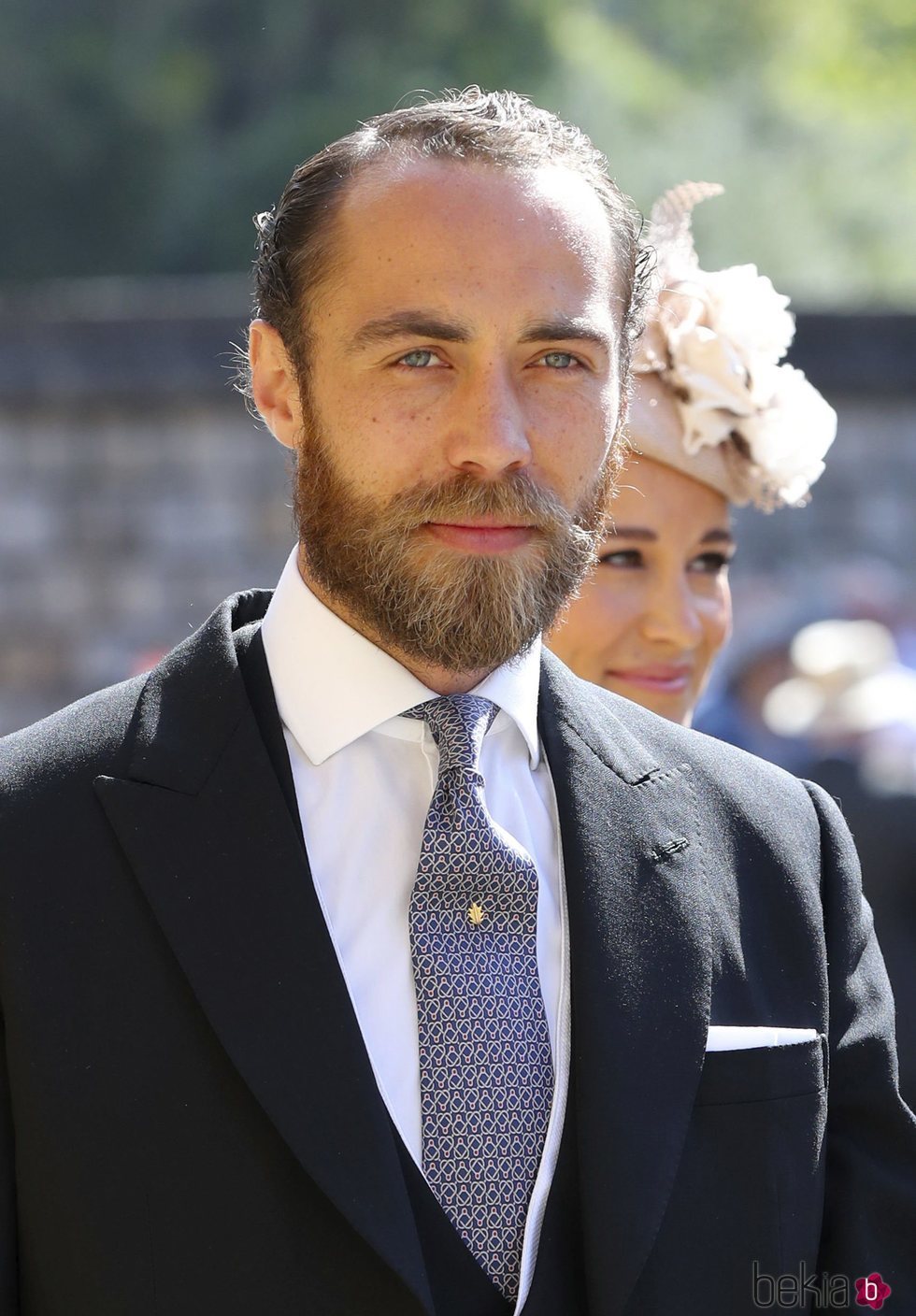 Primer plano de James Middleton en la boda del Príncipe Harry y Meghan Markle