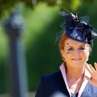 Sarah Ferguson llegando a la boda del Príncipe Harry y Meghan Markle