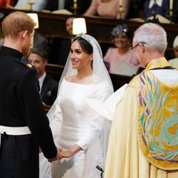 El Príncipe Harry y Meghan Markle durante los votos matrimoniales