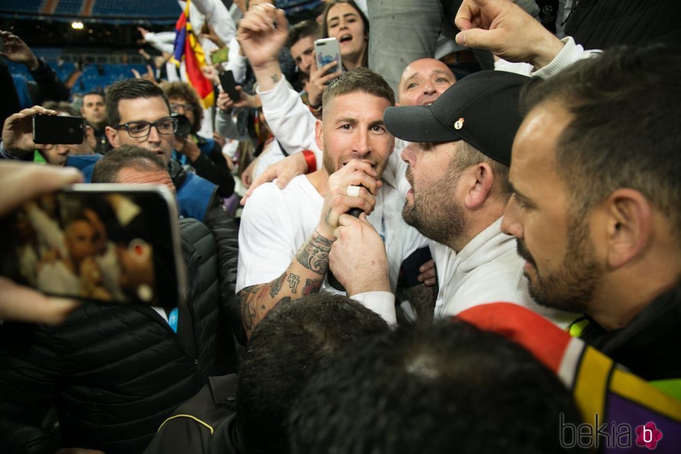 Sergio Ramos celebrando el pase a la final de la Champions League