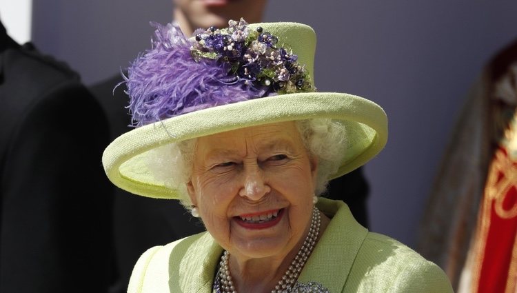 La Reina Isabel II a la salida de la boda del Príncipe Harry y Meghan Markle